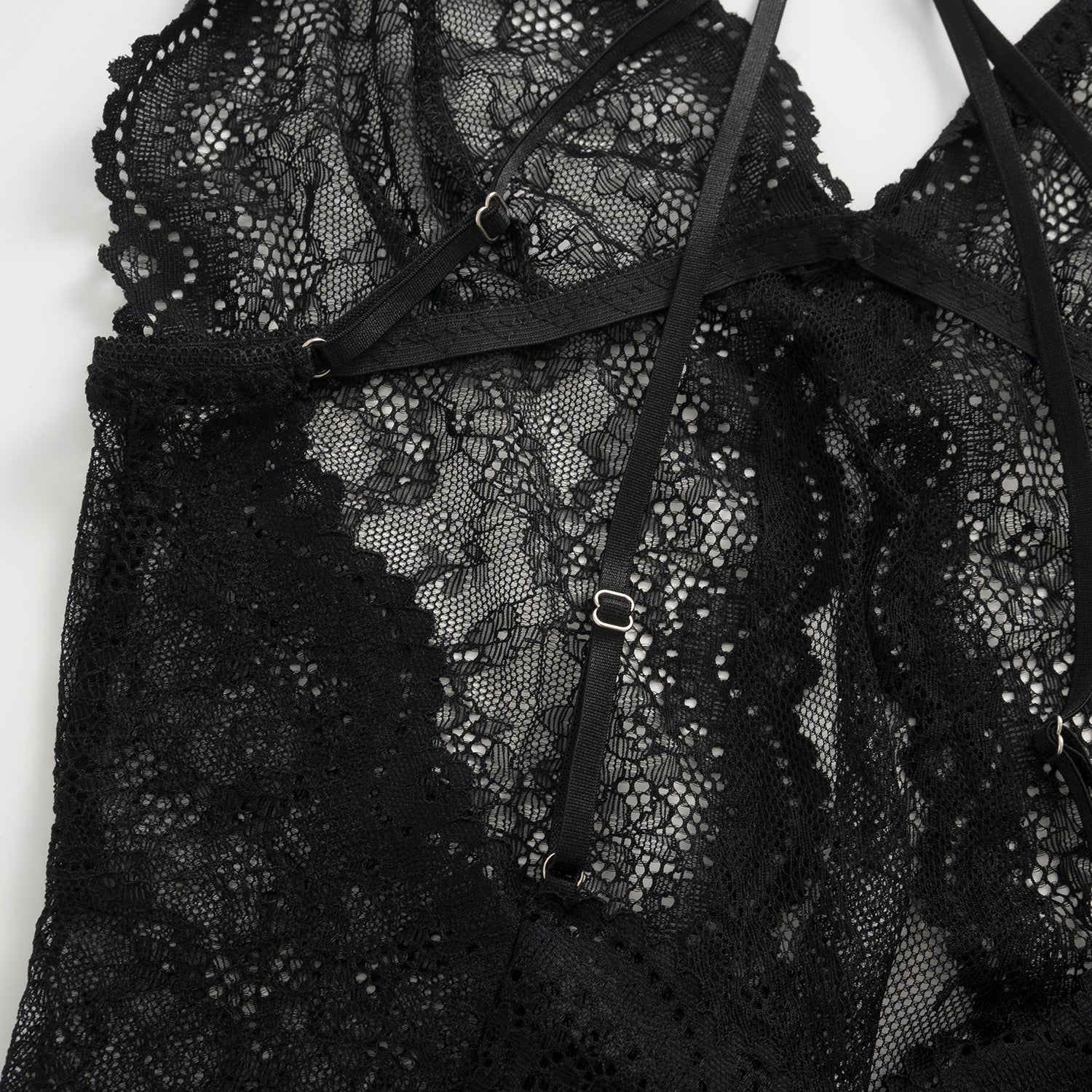 Midnight Whisper Lace Bodysuit Set