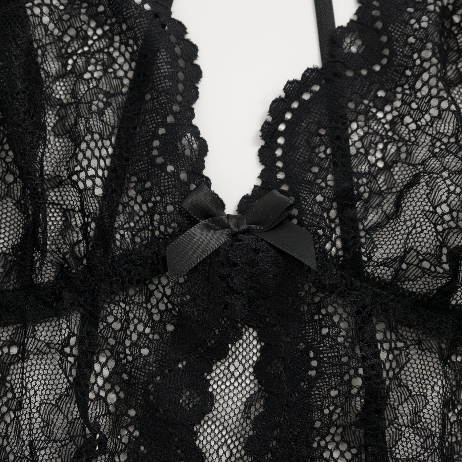 Midnight Whisper Lace Bodysuit Set