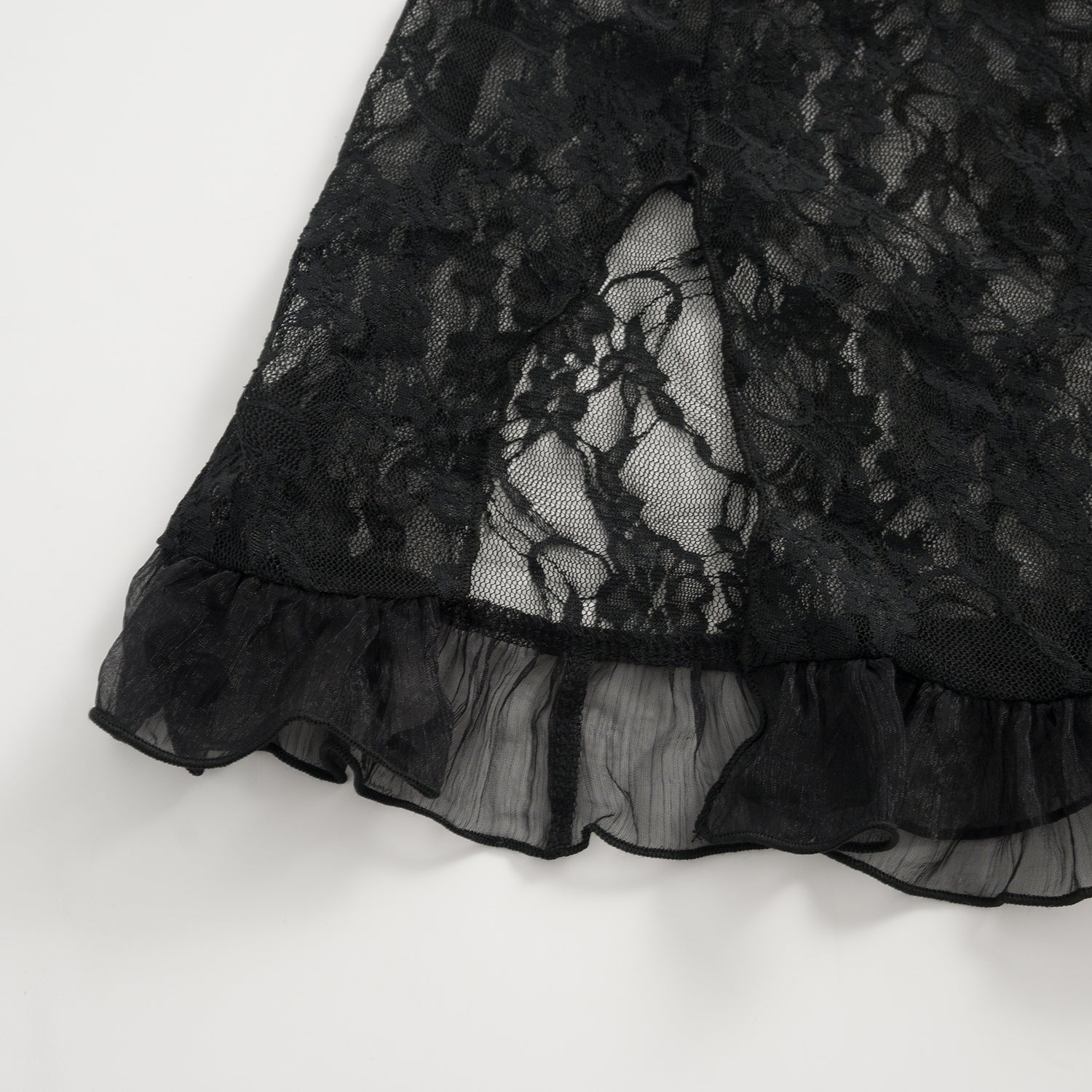 Sheer Black Lace 3-Piece Lingerie Set