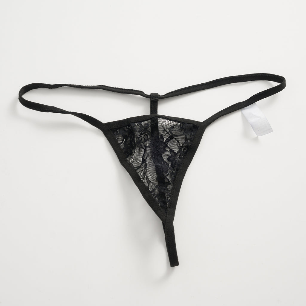 Sheer Black Lace 3-Piece Lingerie Set