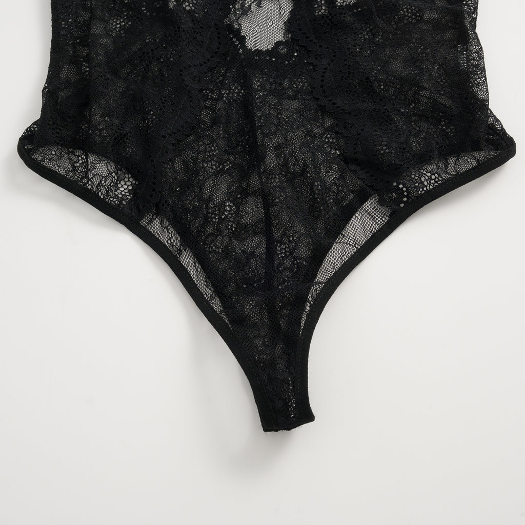 Midnight Whisper Lace Bodysuit Set