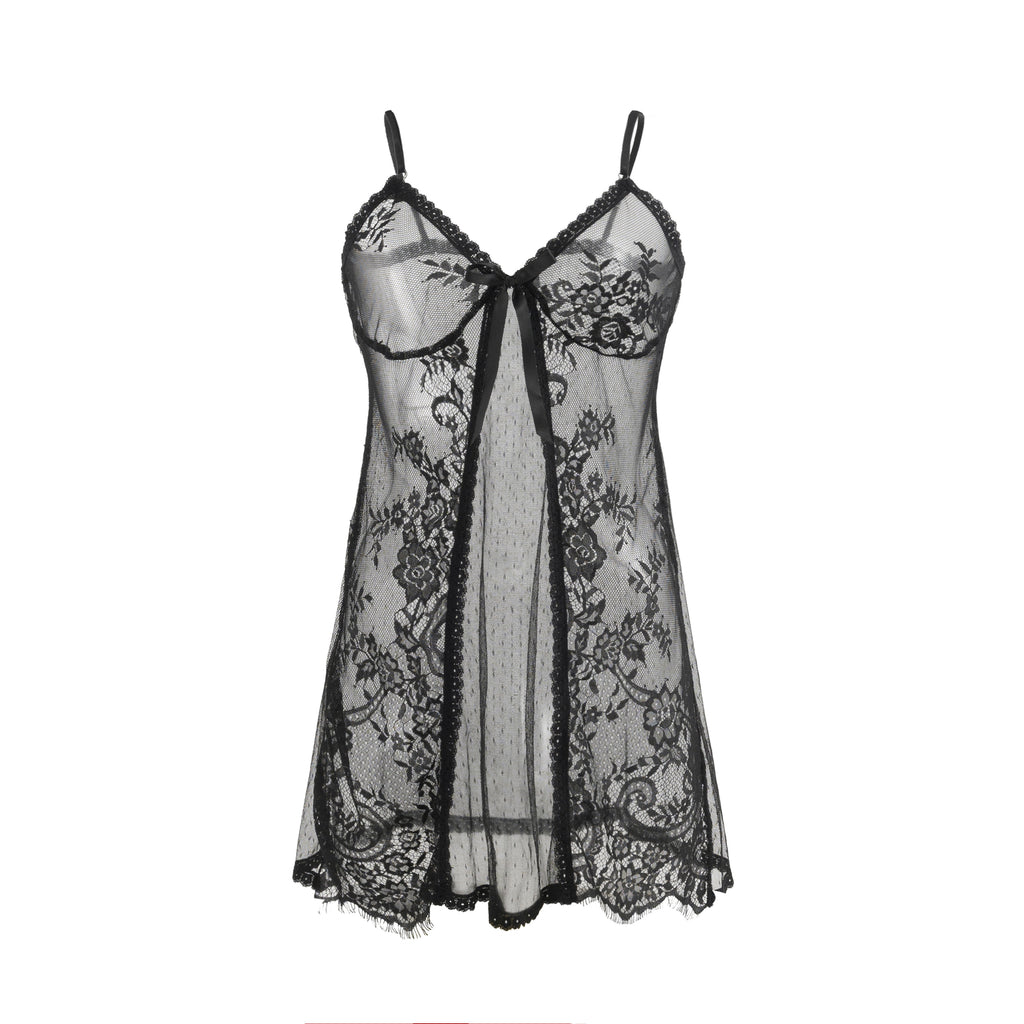 Noir Whisper Lace Slip