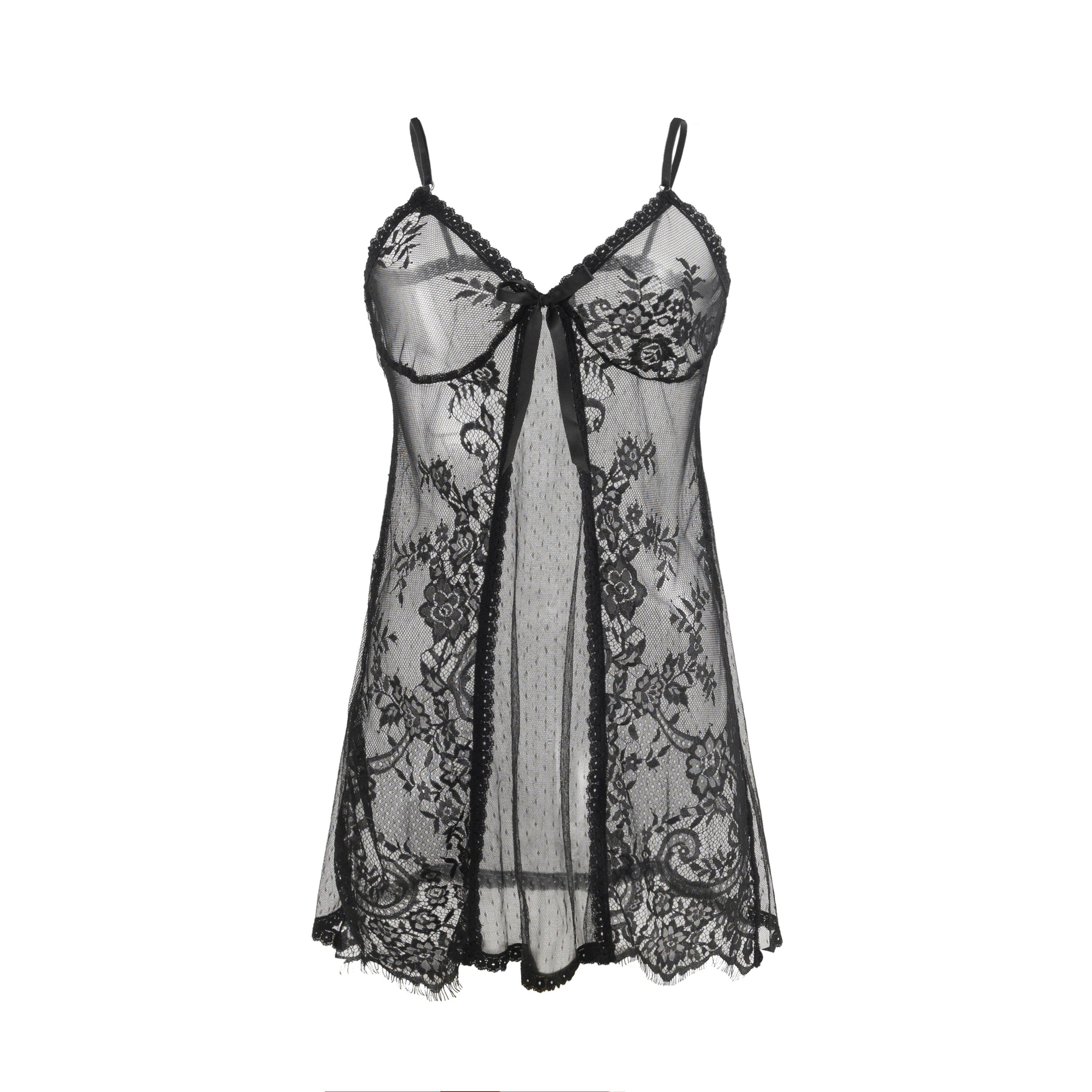Noir Whisper Lace Slip