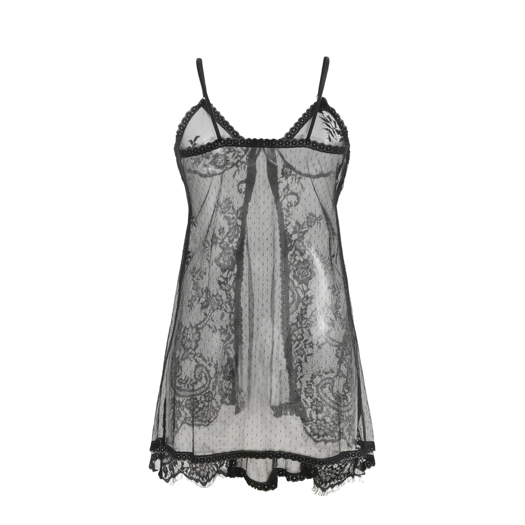 Noir Whisper Lace Slip