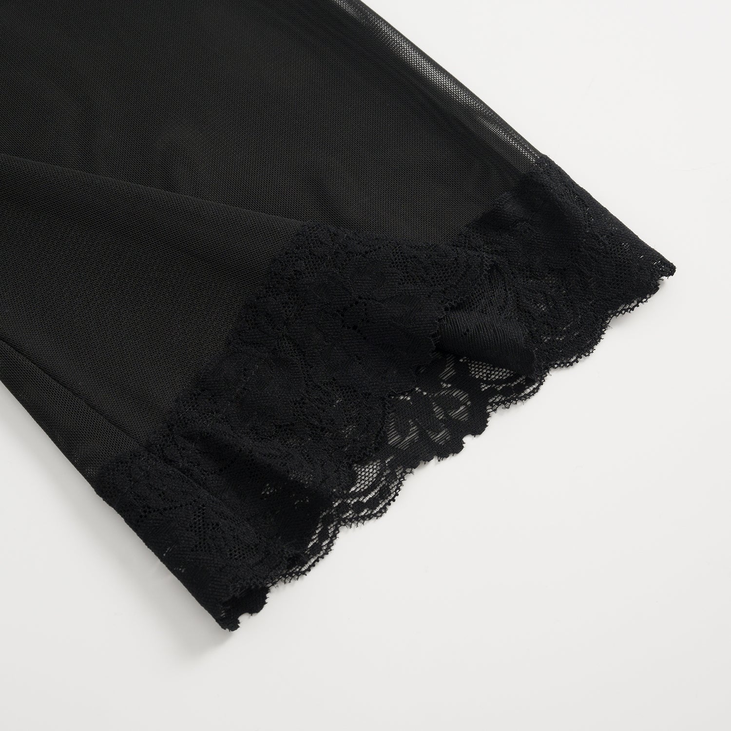 Three-Piece Black Lace Lingerie Set